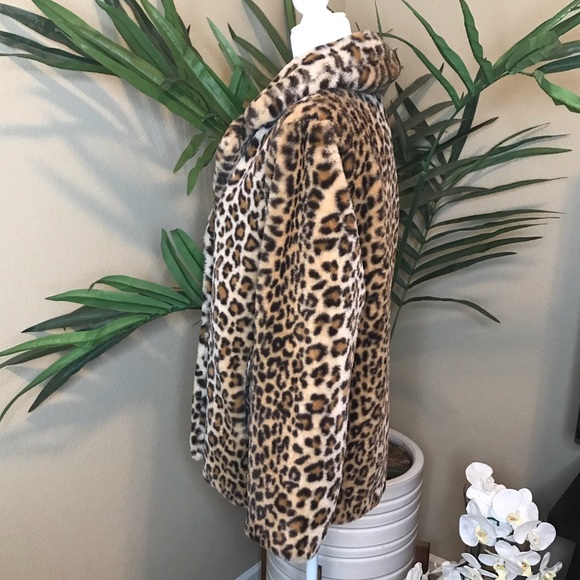 Halogen Leopard Print Faux Fur Coat - XS/S - Picture 8 of 16